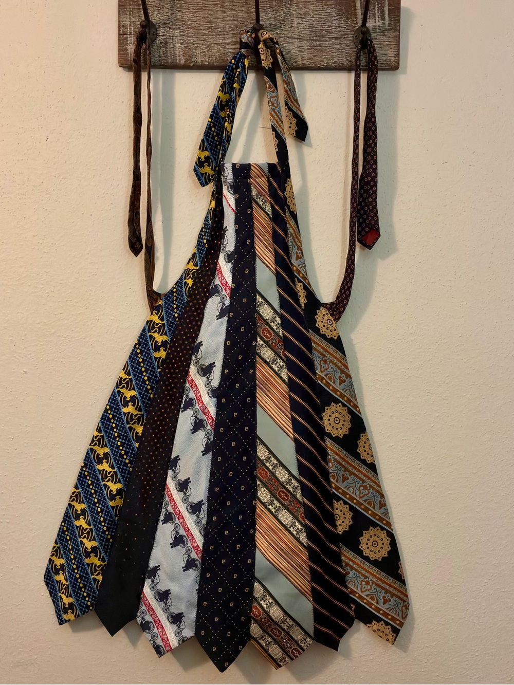 VTG Mixed Designer Silk Necktie Apron - Dior, Cardin, Oscar de la Renta